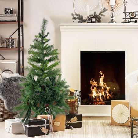 Sapin de Noël 120cm avec 380 branches pliantes en PVC sapin artificiel