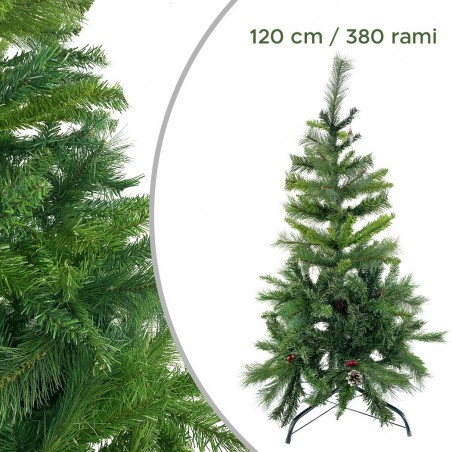 Sapin de Noël 120cm avec 380 branches pliantes en PVC sapin artificiel