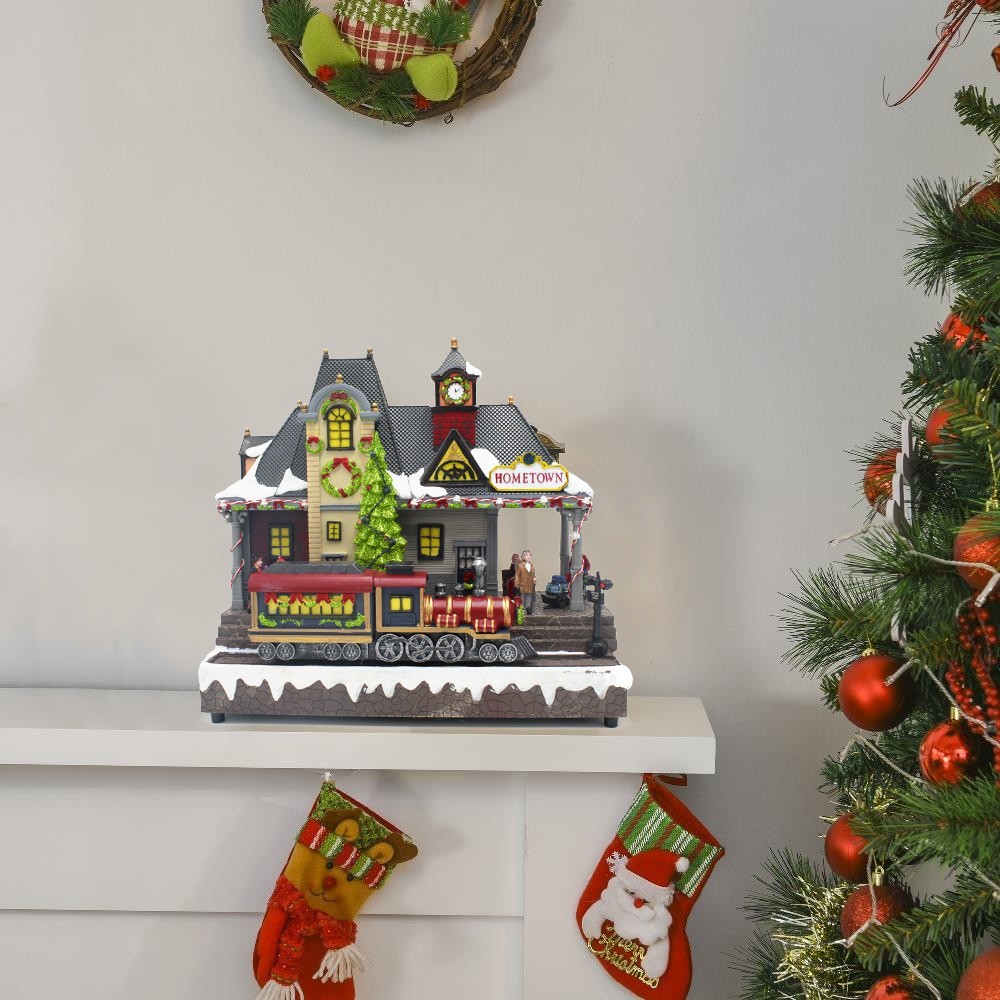 Village de Noel Station enneigée lumières sons...