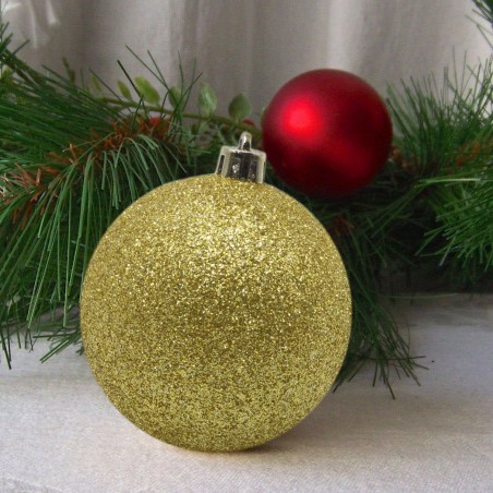 Lot de 48 boules 7 cm de Noël dorées Décorations pour sapin de Noël
