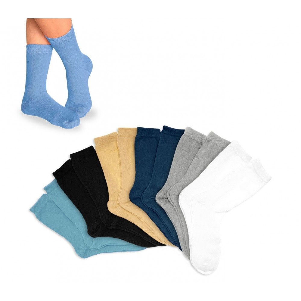 Pack de 3 - 6 à 12 chaussettes courtes coton enfants de couleur - dans différentes tailles