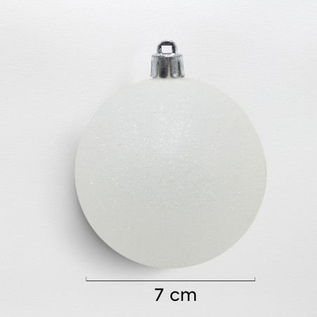 Lot 24 Boules 7 cm Noel boules Blanches Décorations pour arbres