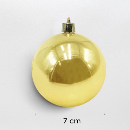 Lot de 24 boules de Noël de 7 cm Décorations dorées arbre de Noël