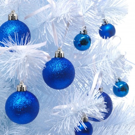 Lot 24 Boules 7 cm Boules de Noel Bleu Décorations pour arbres