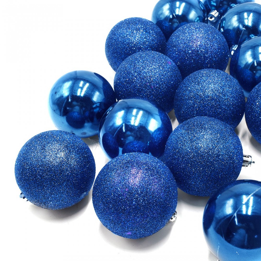 Lot 24 Boules 7 cm Boules de Noel Bleu...