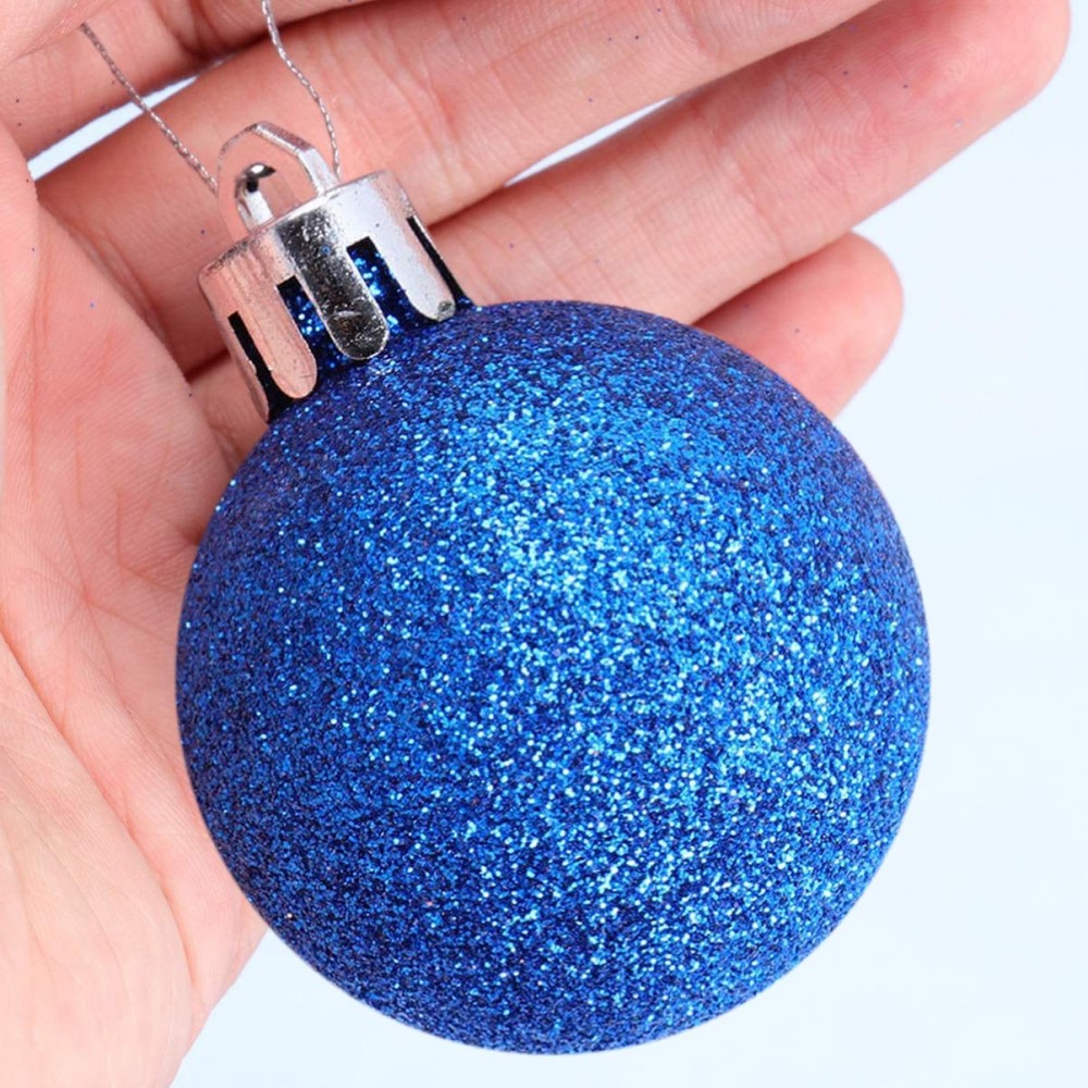 Lot 24 Boules 7 cm Boules de Noel Bleu...