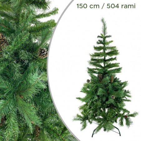 Arbre de Noël 150H Cm 164043 Avec 504 Branches Pliables Sapin PVC