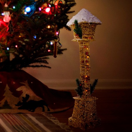 Lampe de Noël à emboîtement avec paillettes d'or miniatures 60H cm