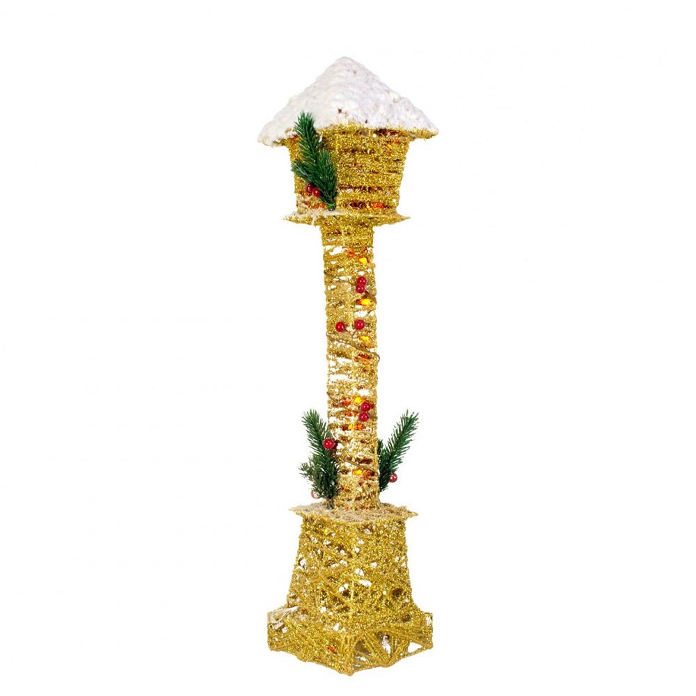 Lampe de Noël à emboîtement avec paillettes d'or miniatures 60H cm