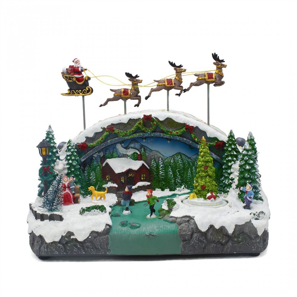 Village de Noel Scénario avec musique lumières...