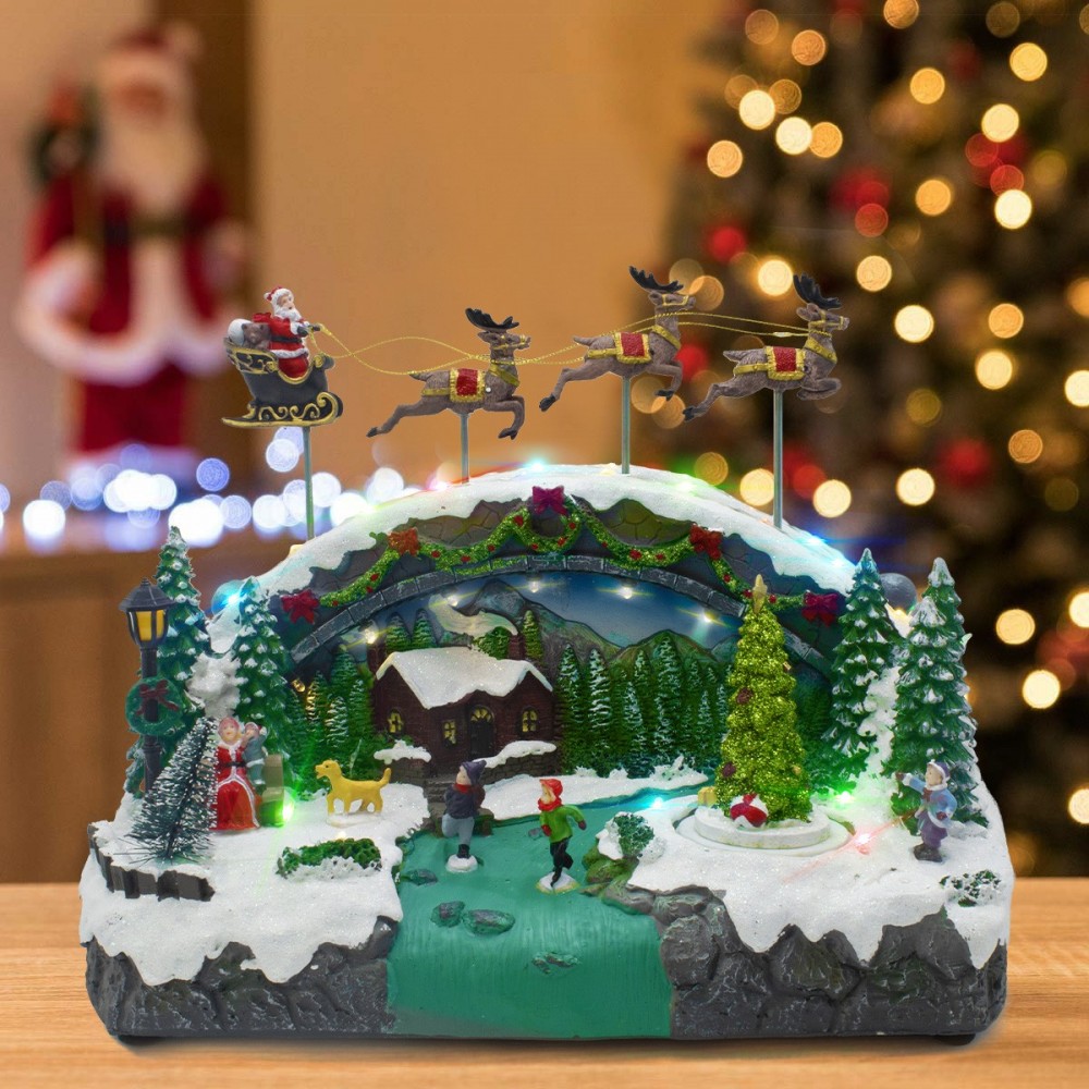 Village de Noel Scénario avec musique lumières...