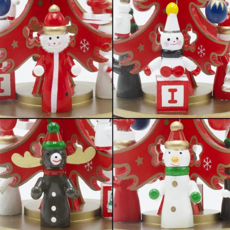 Carillon joute en bois arbre de Noel H22 avec musique et mouvement