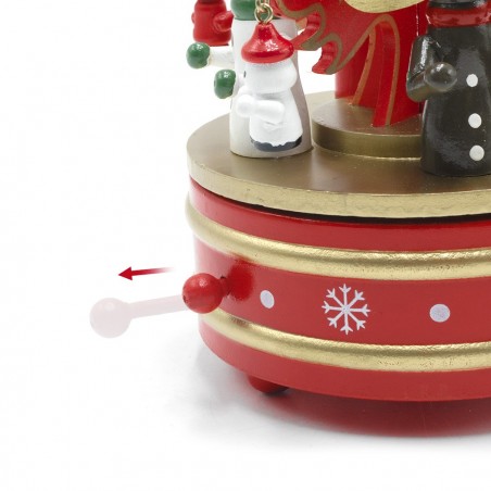 Carillon joute en bois arbre de Noel H22 avec musique et mouvement