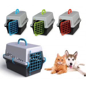 Caisse de transport avec grille en plastique pour chiens...