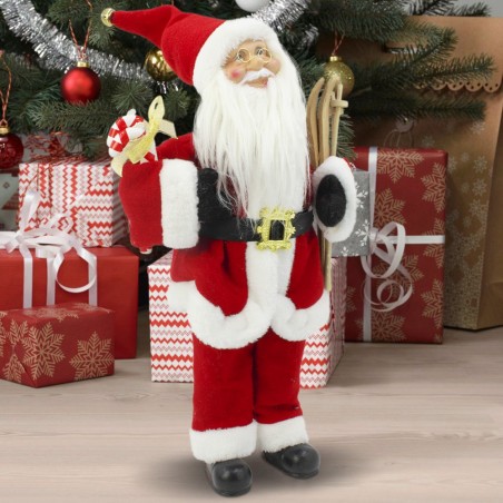 Décoration Santa avec mécanisme Carillon 45H cm Sons et Mouvement