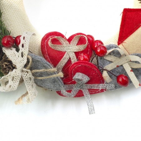 Guirlande Ornement de porte ronde 906909 Décoration de Noel 25x25 cm