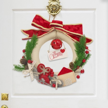 Guirlande Ornement de porte ronde 906909 Décoration de Noel 25x25 cm