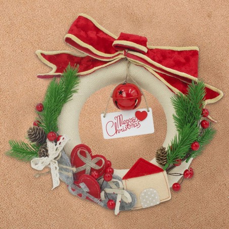 Guirlande Ornement de porte ronde 906909 Décoration de Noel 25x25 cm
