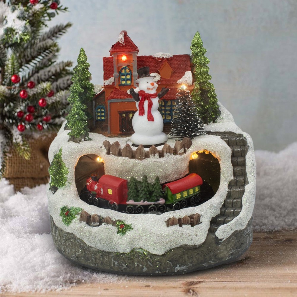 Carrousel scène de Noël enneigée avec musique...