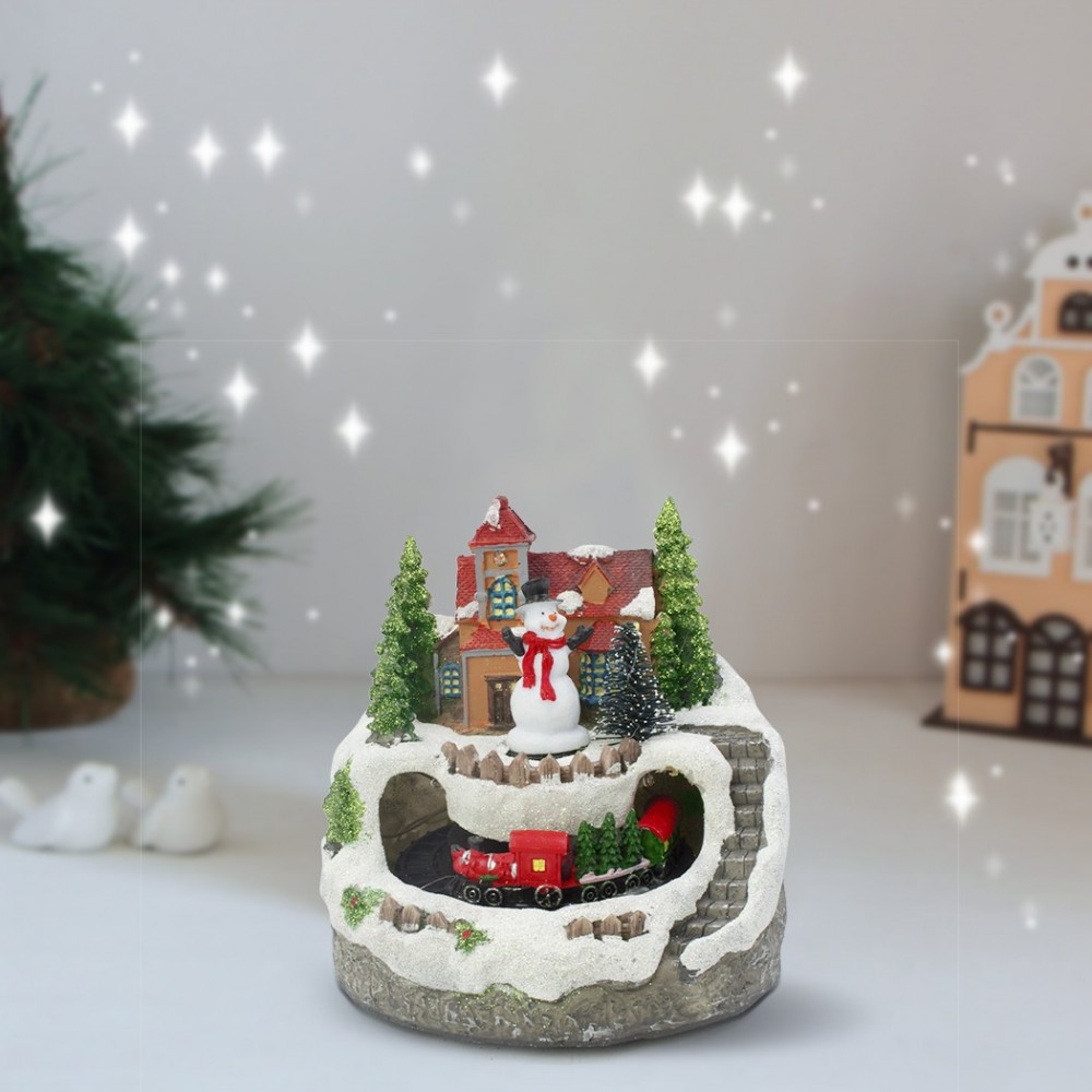 Carrousel scène de Noël enneigée avec musique...