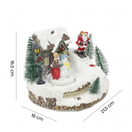 Carrousel de Noël enneigé 996986 Musique Éclairage et mouvement