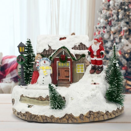 Carrousel de Noël enneigé 996986 Musique Éclairage et mouvement