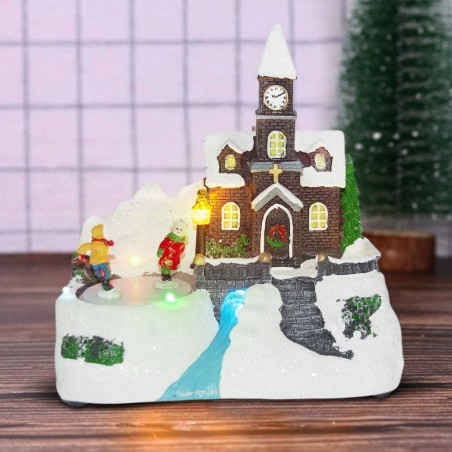 Carrousel de Noël enneigé 901133 Musique Éclairage et mouvement