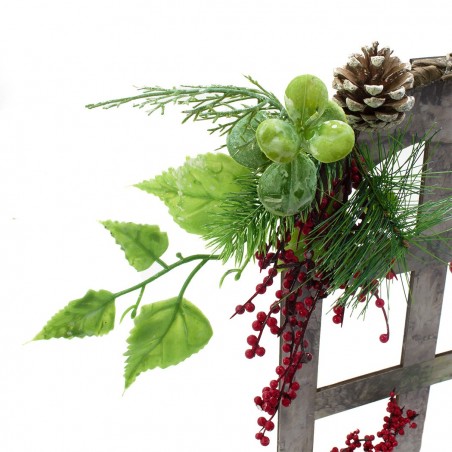 Décoration de fenêtre derrière la porte fleur Décoration Noël en bois