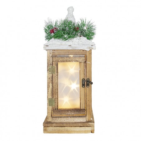 Lanterne de Noël 859823 Décoration et éclairage en bois L15xL15xH39 cm