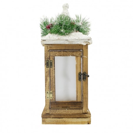 Lanterne de Noël 859823 Décoration et éclairage en bois L15xL15xH39 cm