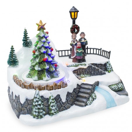 Village de Noël Scénario 361005 Éclairage Musique Et Mouvement 18x13x16Cm