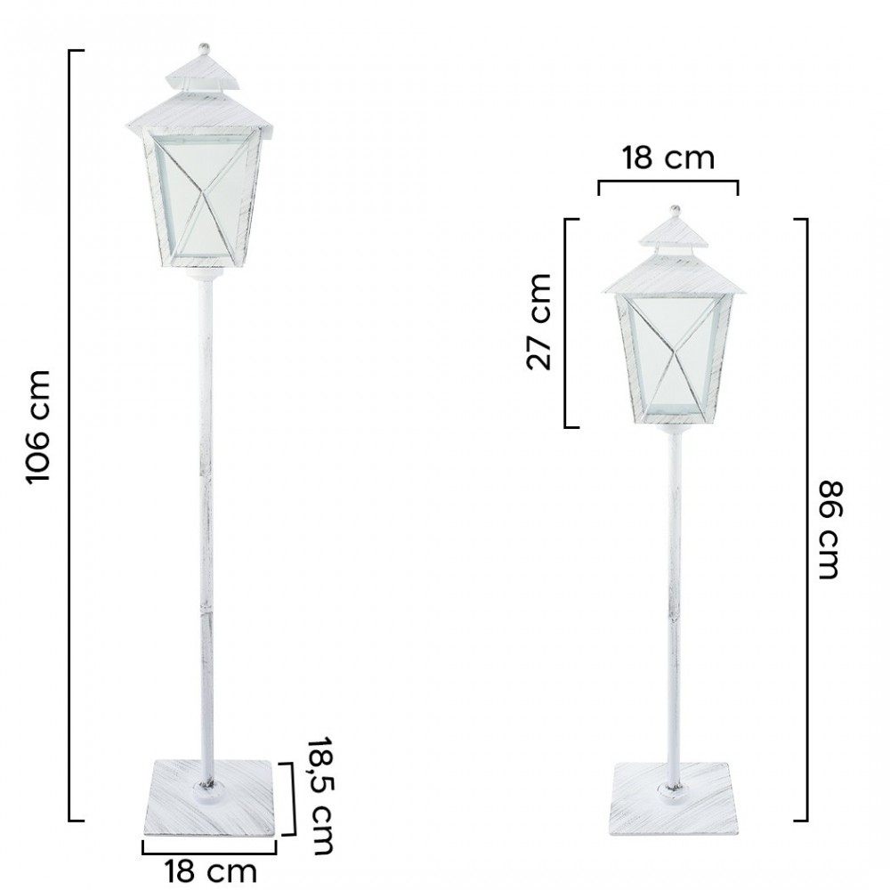 Lampadaire de Noël blanc décoration en métal et...