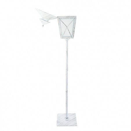 Lampadaire de Noël blanc décoration en métal et verre 106Hx18x18 cm