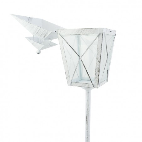 Lampadaire de Noël blanc décoration en métal et verre 106Hx18x18 cm