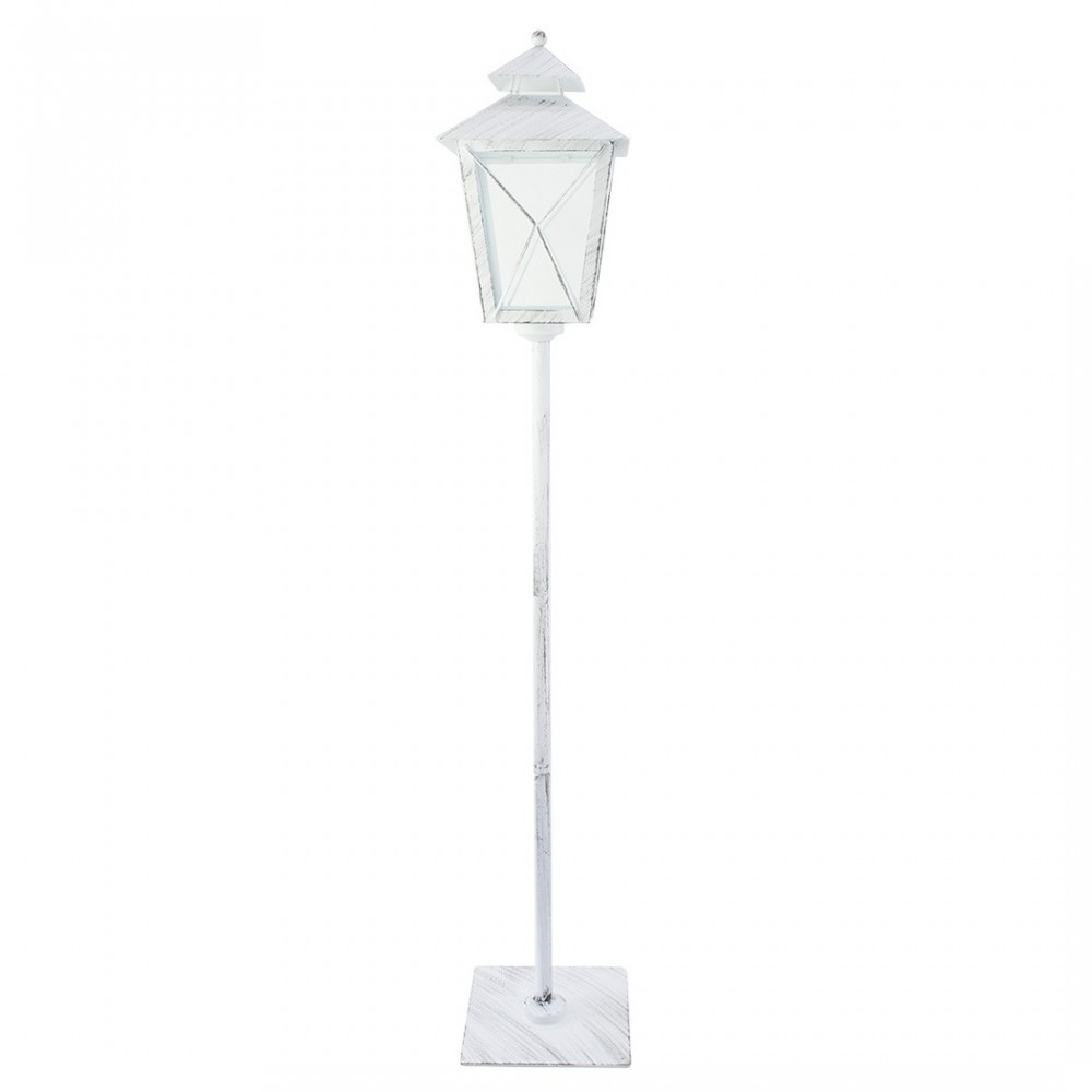 Lampadaire de Noël blanc décoration en métal et verre 106Hx18x18 cm