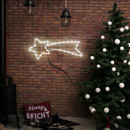 Comète lumineuse de Noël 297236 Led blanc froid clignotant 65L cm