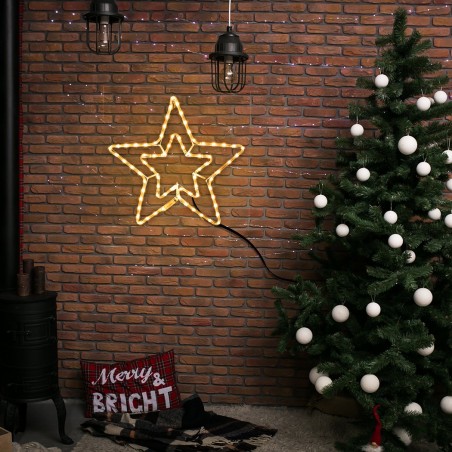 Étoile de Noël doublement lumineuse pour l'extérieur LED blanc chaud