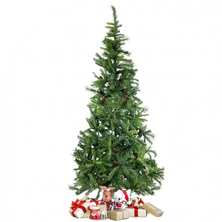 Sapin de Noël 240cm pommes de pin branches pliantes en PVC artificiel