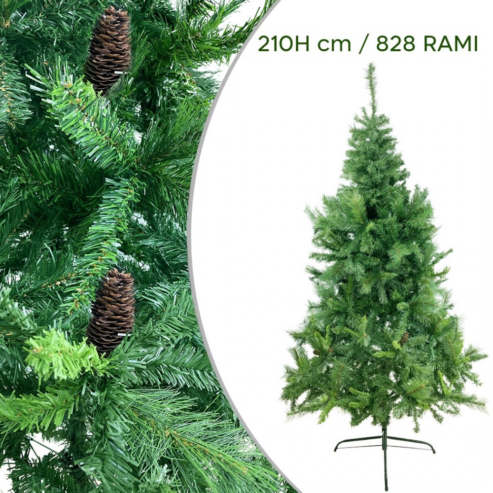 Arbre de Noël artificiel PVC 210cm pommes de...
