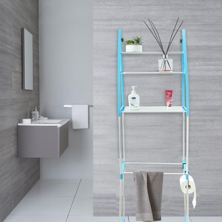 Étagère de salle de bains modulaire en plastique 210627 bleu 152H cm