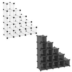 Étagère modulaire pour bibliothèque avec cubes 53 pièces...