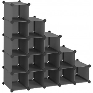 Étagère modulaire pour bibliothèque avec cubes 53 pièces modulaires