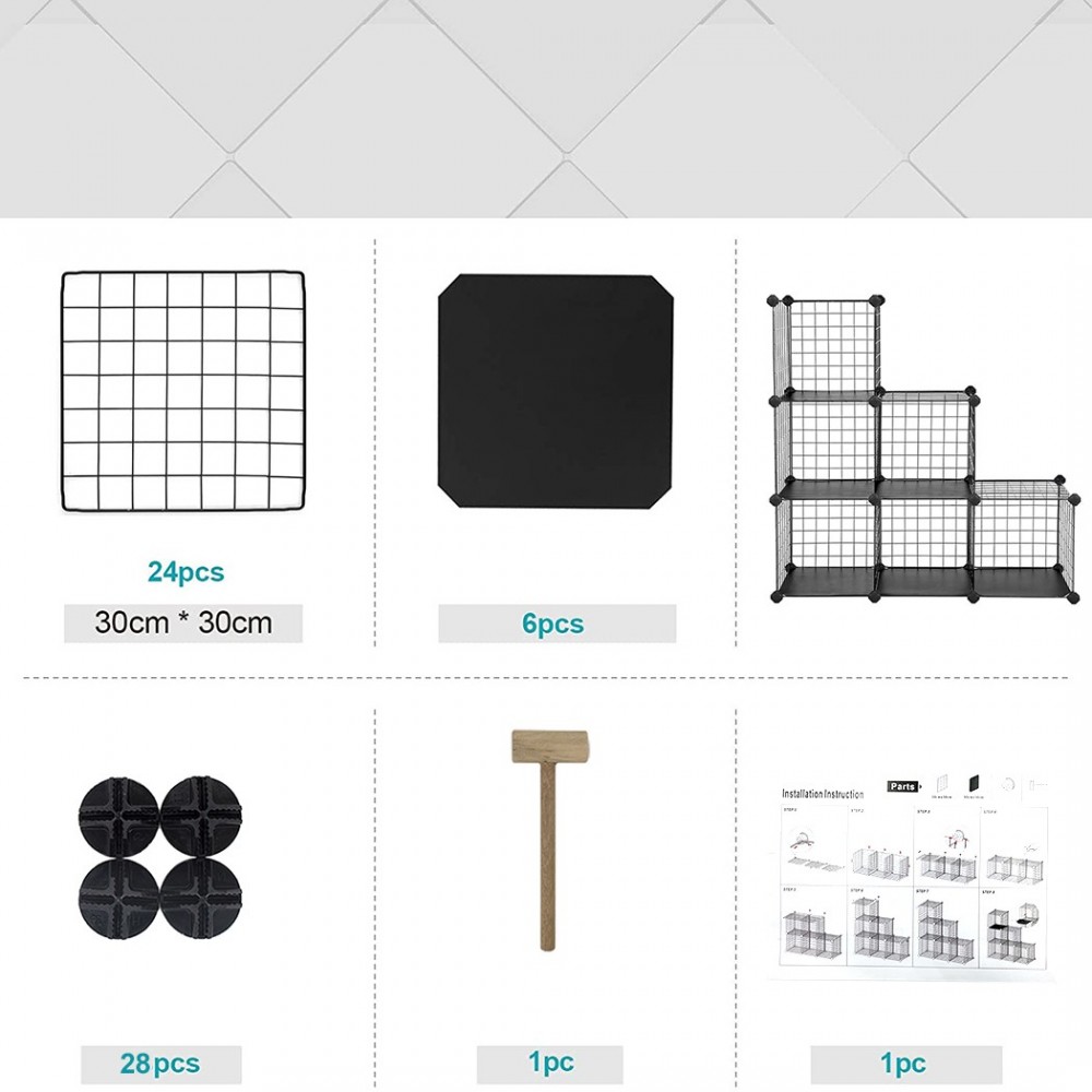 Étagère modulaire en treillis métallique 24...