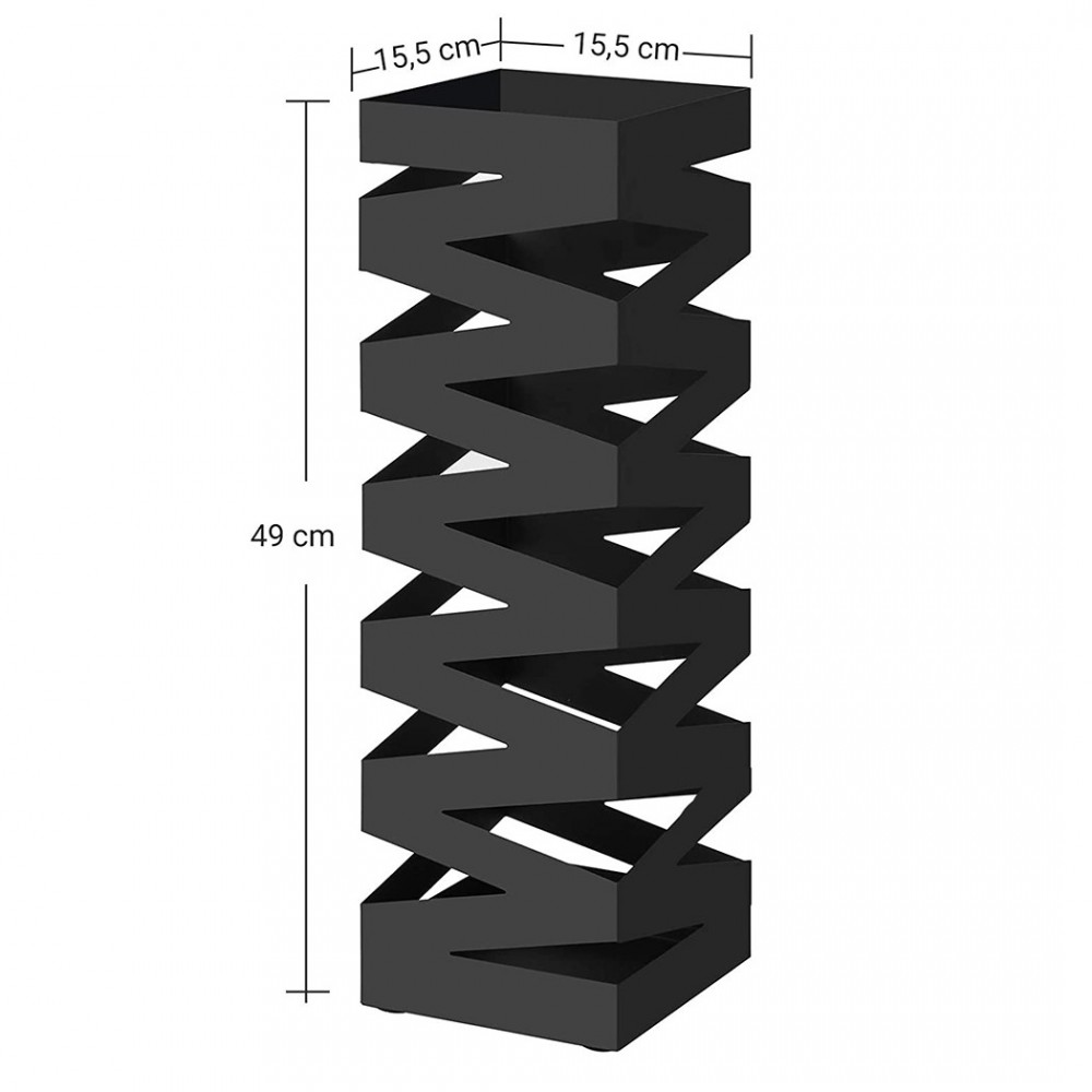 Porte-parapluies en métal noir carré design...