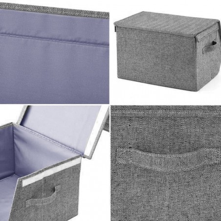 Conteneur de stockage pliable poignées latérales fermeture magnétique