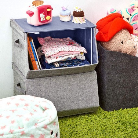 Conteneur de stockage pliable poignées latérales fermeture magnétique