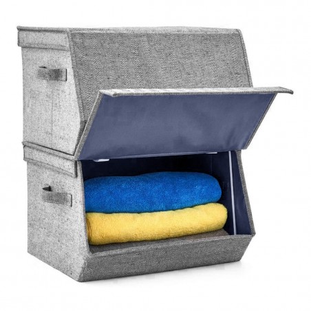 Conteneur de stockage pliable poignées latérales fermeture magnétique