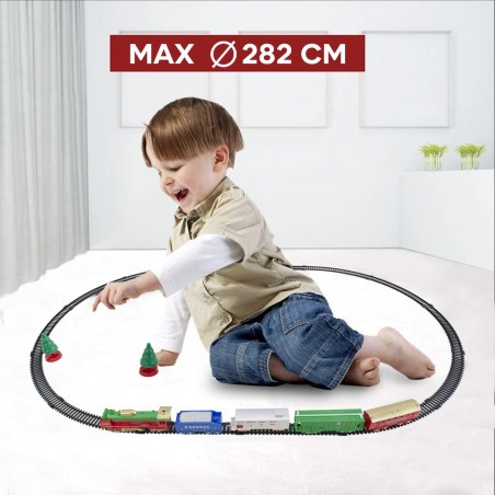 Train de Noël 21 pièces Décoration arbre Mouvement alimenté par piles