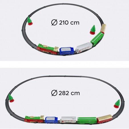 Train de Noël 21 pièces Décoration arbre Mouvement alimenté par piles