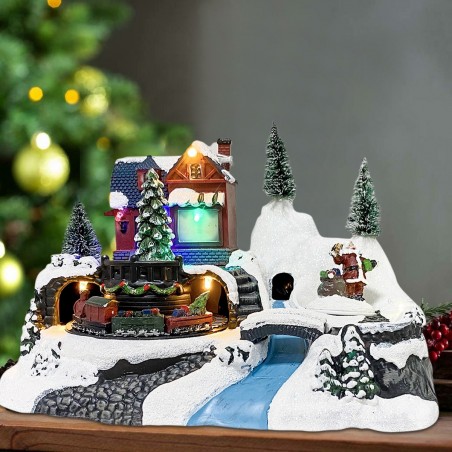 243009 Carrousel de Noël - Train avec lumières, sons et mouvements 24x16x17 cm